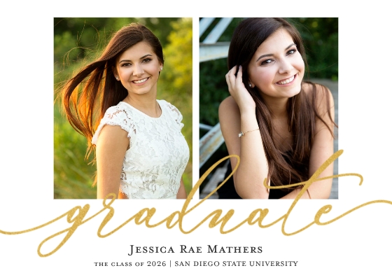Black and Gold Graduate Script