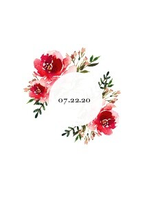 Red Watercolor Floral Wedding