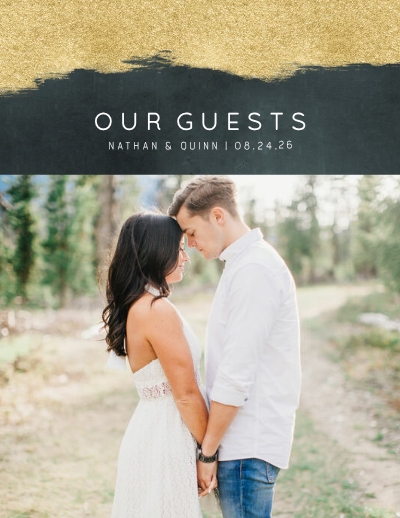 Modern Geometric Wedding Guest Book Photo Book