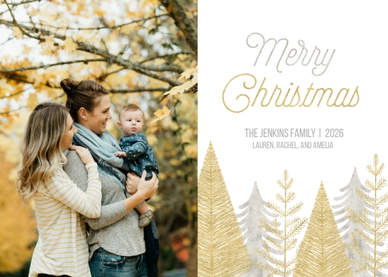 Gold and Silver Pine Trees
