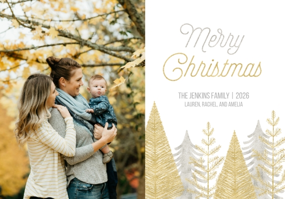 Gold and Silver Pine Trees