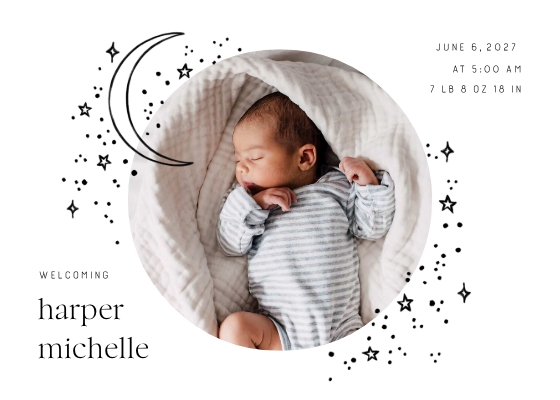 Moon & Stars Birth Announcement